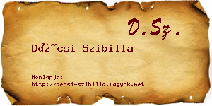 Décsi Szibilla névjegykártya